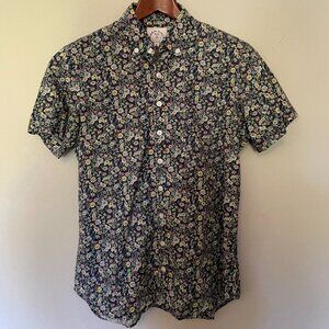 Kirrin Finch floral short-sleeve button-up, size 8, blue/green/pink